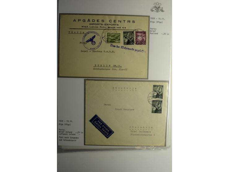 LAT-WÄHRUNG: 1923/40, ungebrauchte/postfrische und gestempelte, enorm inhaltsreiche Sammlung mit unzähligen Besonderheiten wi