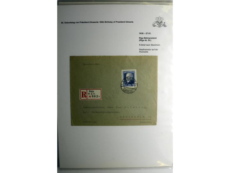 LAT-WÄHRUNG: 1923/40, ungebrauchte/postfrische und gestempelte, enorm inhaltsreiche Sammlung mit unzähligen Besonderheiten wi