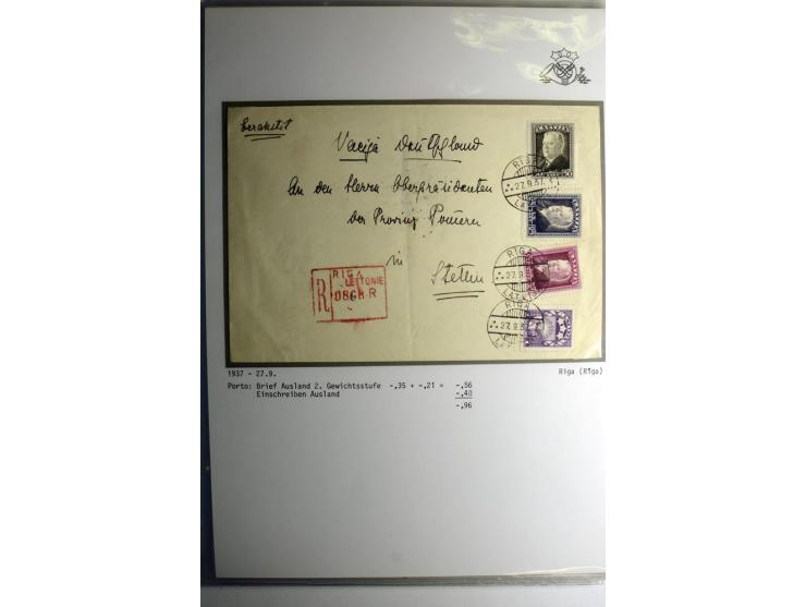 LAT-WÄHRUNG: 1923/40, ungebrauchte/postfrische und gestempelte, enorm inhaltsreiche Sammlung mit unzähligen Besonderheiten wi
