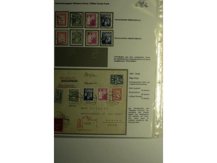 LAT-WÄHRUNG: 1923/40, ungebrauchte/postfrische und gestempelte, enorm inhaltsreiche Sammlung mit unzähligen Besonderheiten wi