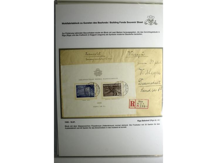 LAT-WÄHRUNG: 1923/40, ungebrauchte/postfrische und gestempelte, enorm inhaltsreiche Sammlung mit unzähligen Besonderheiten wi
