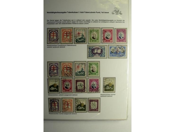 LAT-WÄHRUNG: 1923/40, ungebrauchte/postfrische und gestempelte, enorm inhaltsreiche Sammlung mit unzähligen Besonderheiten wi