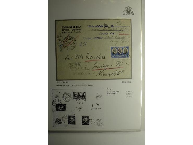 LAT-WÄHRUNG: 1923/40, ungebrauchte/postfrische und gestempelte, enorm inhaltsreiche Sammlung mit unzähligen Besonderheiten wi