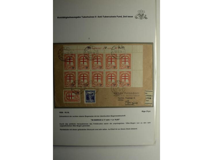 LAT-WÄHRUNG: 1923/40, ungebrauchte/postfrische und gestempelte, enorm inhaltsreiche Sammlung mit unzähligen Besonderheiten wi