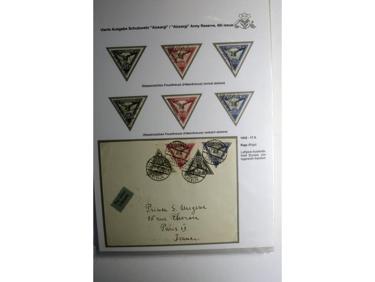 LAT-WÄHRUNG: 1923/40, ungebrauchte/postfrische und gestempelte, enorm inhaltsreiche Sammlung mit unzähligen Besonderheiten wi