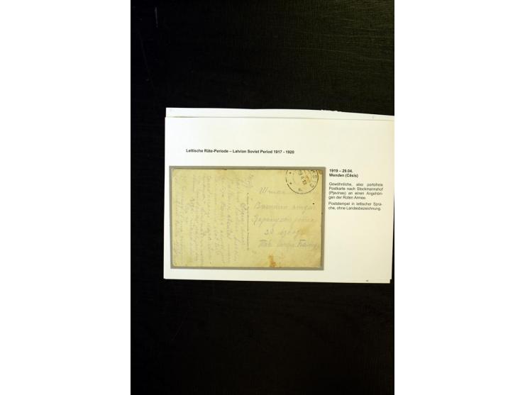 1919, kleine Partie von 5 Karten bzw. Briefen, dabei drei Karten aus "ZEHSIS" und ein Brief aus "NERFT", teils starke Mängel,