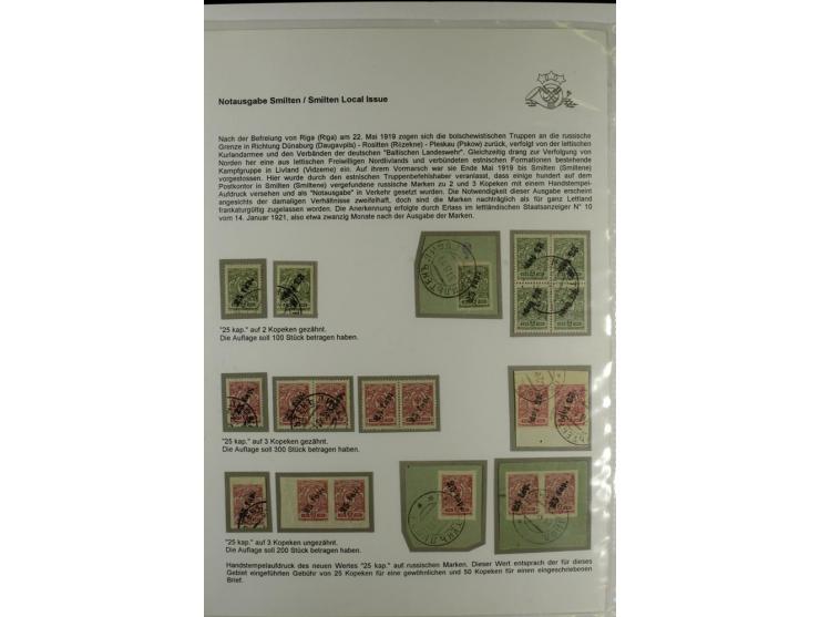 SMILTEN: 1919, sehr interessante ungebrauchte und gestempelte Sammlung von insgesamt 29 Marken bzw. Einheiten, dabei Paare un
