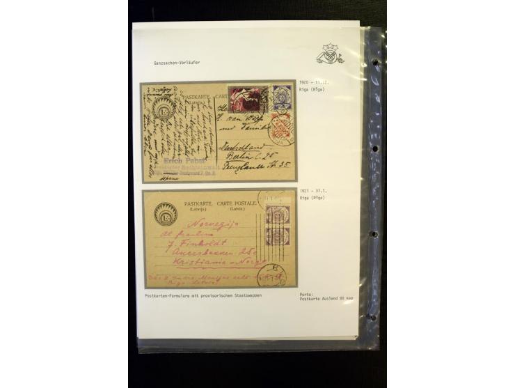 GANZSACHEN-VORLÄUFER: 1919/23, über 20 vorwiegend gebrauchte Karten, dabei Formulare mit Staatswappen im Sonnenmuster, neues 