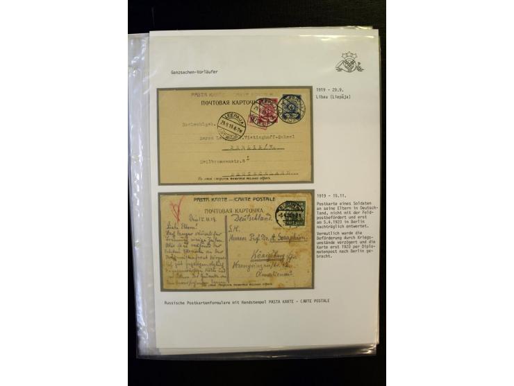 GANZSACHEN-VORLÄUFER: 1919/23, über 20 vorwiegend gebrauchte Karten, dabei Formulare mit Staatswappen im Sonnenmuster, neues 