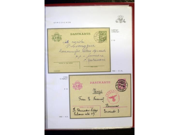GANZSACHEN: 1923/41, über 40 Stück, dabei u.a. Mi.-Nr. P8 gelaufen nach Berlin sowie zwei gebrauchte Mi.-Nr. P12 ohne Zufrank