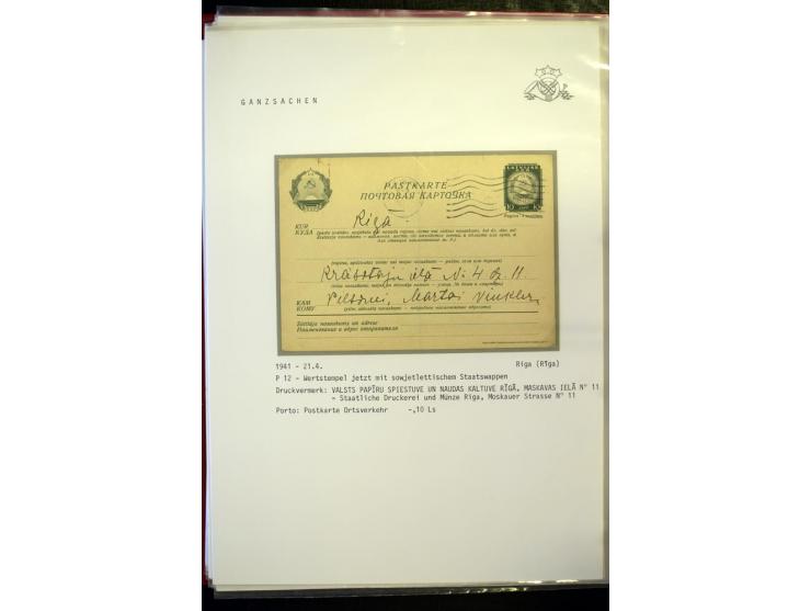 GANZSACHEN: 1923/41, über 40 Stück, dabei u.a. Mi.-Nr. P8 gelaufen nach Berlin sowie zwei gebrauchte Mi.-Nr. P12 ohne Zufrank