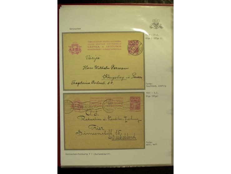 GANZSACHEN: 1923/41, über 40 Stück, dabei u.a. Mi.-Nr. P8 gelaufen nach Berlin sowie zwei gebrauchte Mi.-Nr. P12 ohne Zufrank