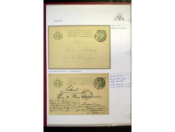 GANZSACHEN: 1923/41, über 40 Stück, dabei u.a. Mi.-Nr. P8 gelaufen nach Berlin sowie zwei gebrauchte Mi.-Nr. P12 ohne Zufrank