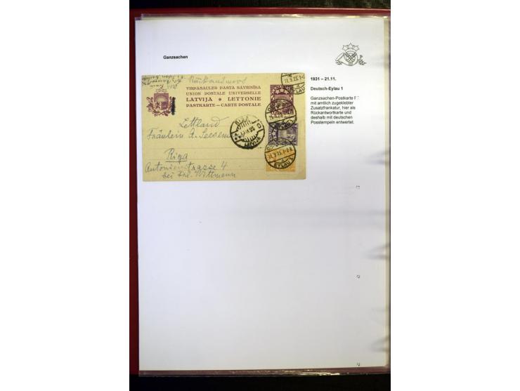 GANZSACHEN: 1923/41, über 40 Stück, dabei u.a. Mi.-Nr. P8 gelaufen nach Berlin sowie zwei gebrauchte Mi.-Nr. P12 ohne Zufrank