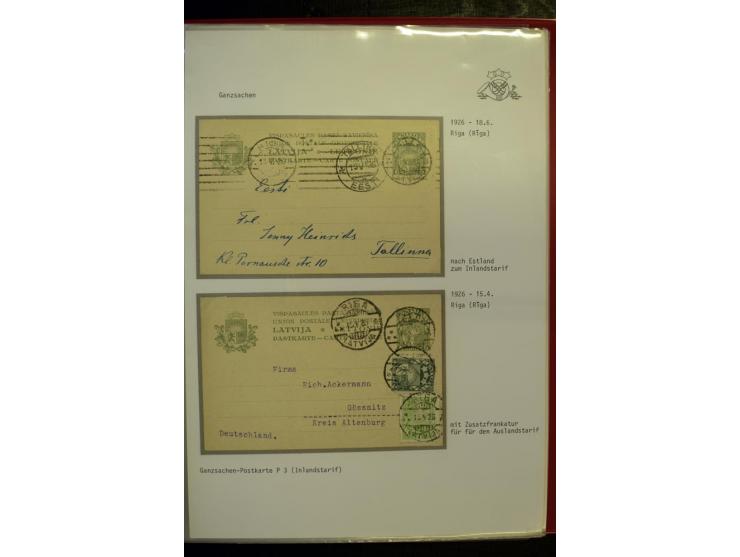 GANZSACHEN: 1923/41, über 40 Stück, dabei u.a. Mi.-Nr. P8 gelaufen nach Berlin sowie zwei gebrauchte Mi.-Nr. P12 ohne Zufrank