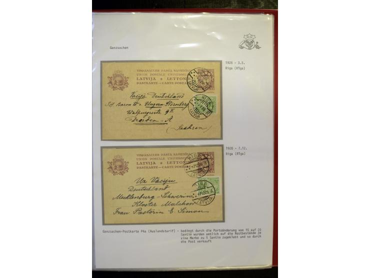 GANZSACHEN: 1923/41, über 40 Stück, dabei u.a. Mi.-Nr. P8 gelaufen nach Berlin sowie zwei gebrauchte Mi.-Nr. P12 ohne Zufrank