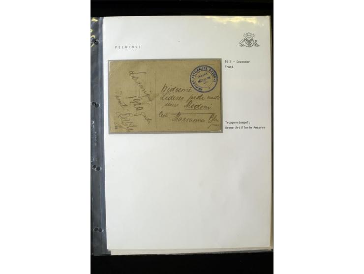 LETTISCHE FELDPOST: 1919/21, über 70 Karten, dabei viele verschiedene Orte, Truppenstempel und Bahnpost, alles beschrieben, g