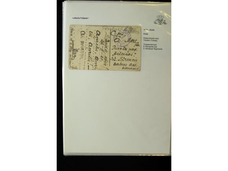 LETTISCHE FELDPOST: 1919/21, über 70 Karten, dabei viele verschiedene Orte, Truppenstempel und Bahnpost, alles beschrieben, g
