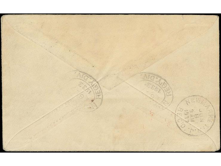 1933, Afrika-Flug, 10-100 S. mit Tagesstempel "RIGA -LIDPASTS 28.5.33" auf R-Brief nach New Jersey, abgestürzt am 29.5. nahe 
