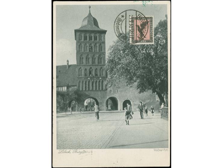 1930, Osteefahrt, Abwurf Riga, Auflieferung Friedrichhafen mit Adler 1 M., weitergesandt nach Tallinn mit Ankunfsstempel, gut