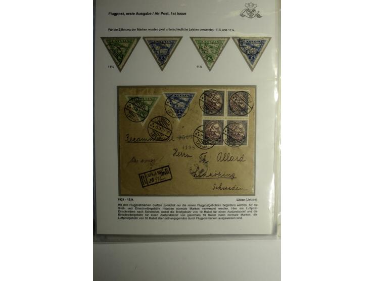 FLUGPOSTMARKEN: 1922/33, interessante ungebrauchte/postfrische und gestempelte Sammlung mit 13 Briefen, dabei etliche Besonde