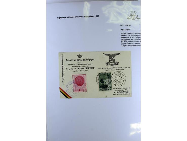 FLUGPOSTVERBINDUNGEN VON UND NACH LETTLAND: 1920/40, umfangreiche sowie hochinteressante Sammlung von über 180 Karten und Bri