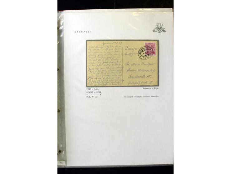 BAHNPOST: 1920/40, umfangreiche Sammlung von über 100 Briefen und Karten, dabei verschiedene Typen, viele verschiedene Streck