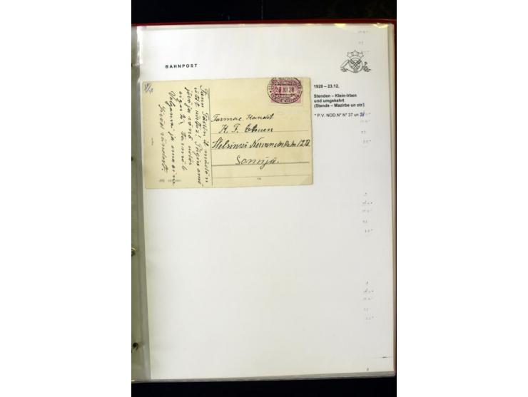 BAHNPOST: 1920/40, umfangreiche Sammlung von über 100 Briefen und Karten, dabei verschiedene Typen, viele verschiedene Streck