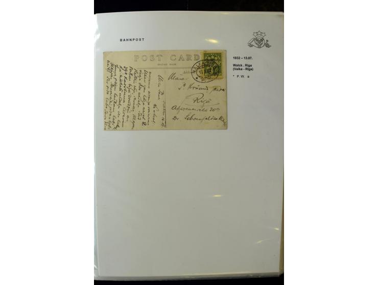BAHNPOST: 1920/40, umfangreiche Sammlung von über 100 Briefen und Karten, dabei verschiedene Typen, viele verschiedene Streck