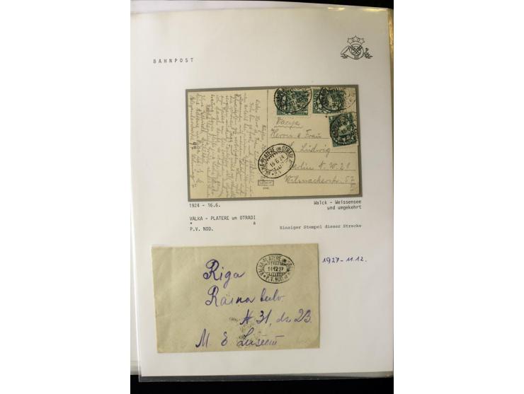 BAHNPOST: 1920/40, umfangreiche Sammlung von über 100 Briefen und Karten, dabei verschiedene Typen, viele verschiedene Streck