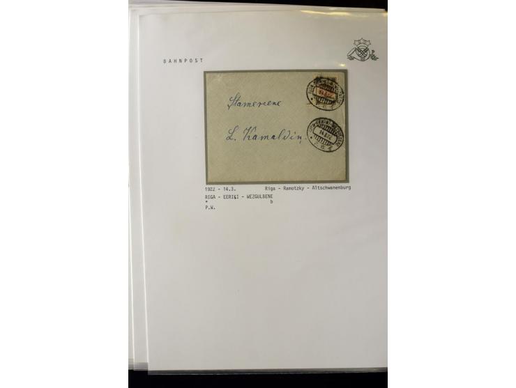 BAHNPOST: 1920/40, umfangreiche Sammlung von über 100 Briefen und Karten, dabei verschiedene Typen, viele verschiedene Streck