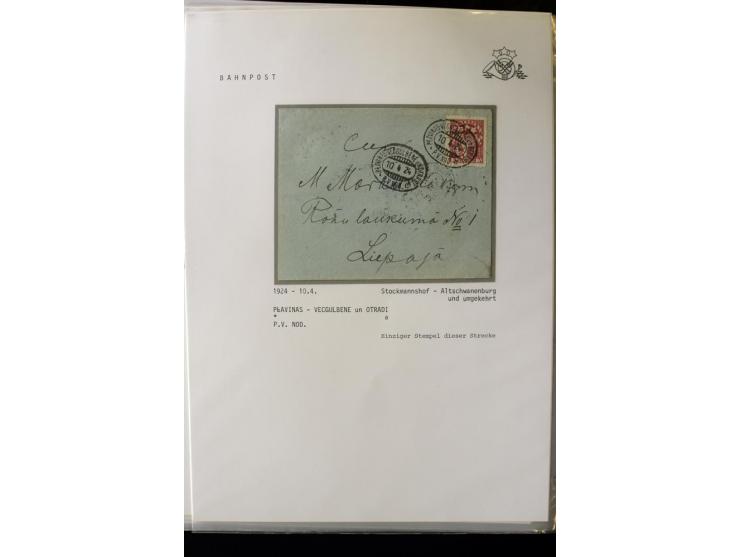 BAHNPOST: 1920/40, umfangreiche Sammlung von über 100 Briefen und Karten, dabei verschiedene Typen, viele verschiedene Streck