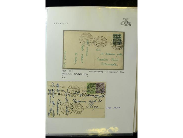 BAHNPOST: 1920/40, umfangreiche Sammlung von über 100 Briefen und Karten, dabei verschiedene Typen, viele verschiedene Streck