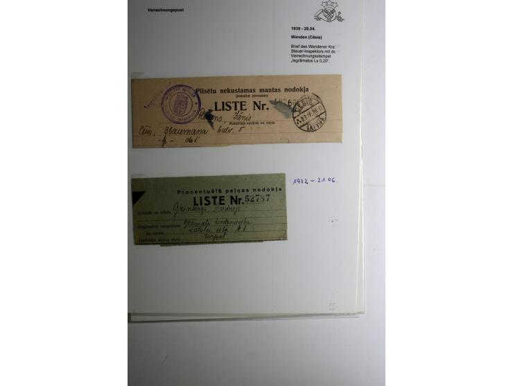 BESONDERHEITEN: 1919/40, interessante Sammlung, dabei zwei Karten mit Barfrankatur, über 20 portofreie Dienstbriefe mit teils