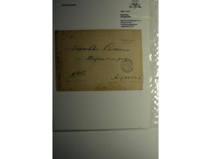 BESONDERHEITEN: 1919/40, interessante Sammlung, dabei zwei Karten mit Barfrankatur, über 20 portofreie Dienstbriefe mit teils
