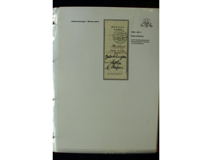 GELDANWEISUNGEN: 1920/38, interessante Sammlung von über 60 Stück, dabei Vorläufer (weiterverwendete russische Geldanweisunge