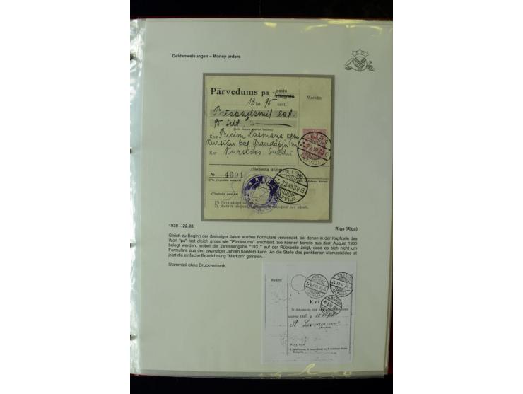 GELDANWEISUNGEN: 1920/38, interessante Sammlung von über 60 Stück, dabei Vorläufer (weiterverwendete russische Geldanweisunge