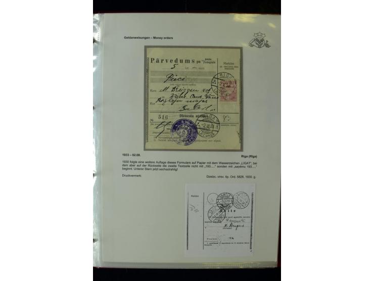 GELDANWEISUNGEN: 1920/38, interessante Sammlung von über 60 Stück, dabei Vorläufer (weiterverwendete russische Geldanweisunge