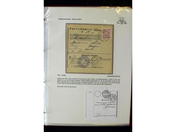 GELDANWEISUNGEN: 1920/38, interessante Sammlung von über 60 Stück, dabei Vorläufer (weiterverwendete russische Geldanweisunge