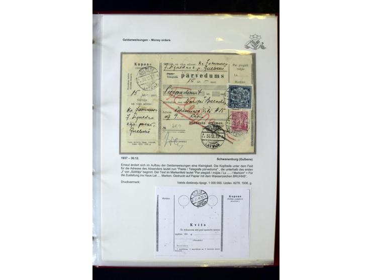 GELDANWEISUNGEN: 1920/38, interessante Sammlung von über 60 Stück, dabei Vorläufer (weiterverwendete russische Geldanweisunge