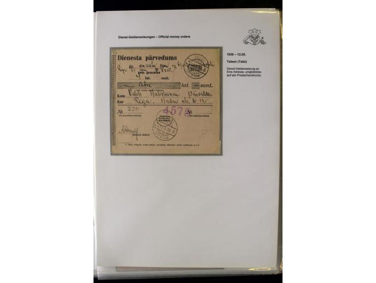 GELDANWEISUNGEN: 1920/38, interessante Sammlung von über 60 Stück, dabei Vorläufer (weiterverwendete russische Geldanweisunge