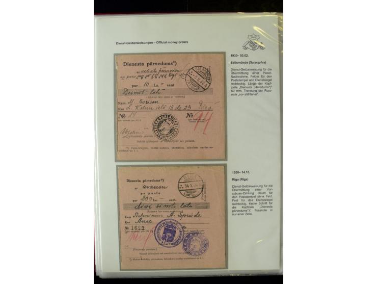 GELDANWEISUNGEN: 1920/38, interessante Sammlung von über 60 Stück, dabei Vorläufer (weiterverwendete russische Geldanweisunge
