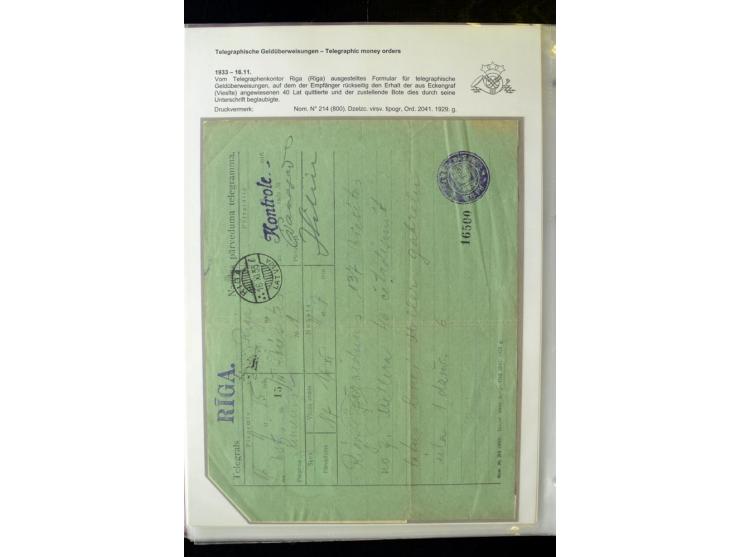 GELDANWEISUNGEN: 1920/38, interessante Sammlung von über 60 Stück, dabei Vorläufer (weiterverwendete russische Geldanweisunge