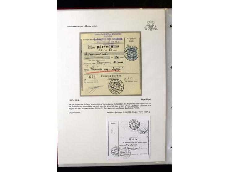 GELDANWEISUNGEN: 1920/38, interessante Sammlung von über 60 Stück, dabei Vorläufer (weiterverwendete russische Geldanweisunge