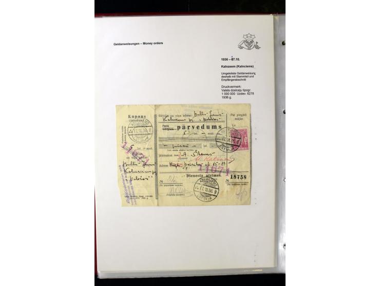 GELDANWEISUNGEN: 1920/38, interessante Sammlung von über 60 Stück, dabei Vorläufer (weiterverwendete russische Geldanweisunge
