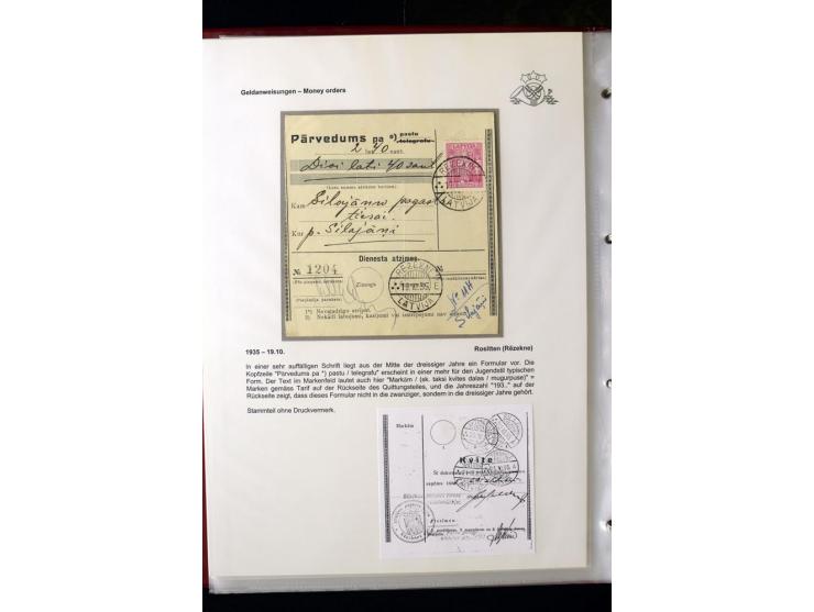 GELDANWEISUNGEN: 1920/38, interessante Sammlung von über 60 Stück, dabei Vorläufer (weiterverwendete russische Geldanweisunge