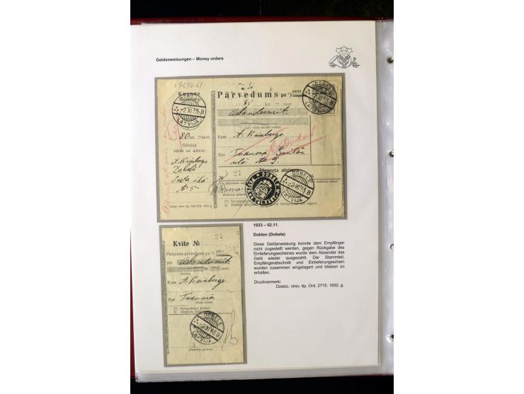 GELDANWEISUNGEN: 1920/38, interessante Sammlung von über 60 Stück, dabei Vorläufer (weiterverwendete russische Geldanweisunge