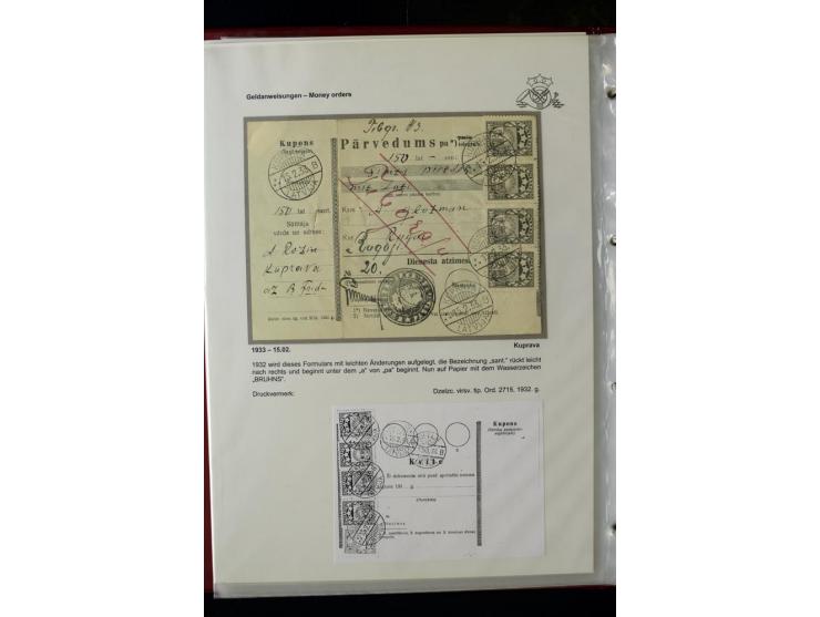 GELDANWEISUNGEN: 1920/38, interessante Sammlung von über 60 Stück, dabei Vorläufer (weiterverwendete russische Geldanweisunge