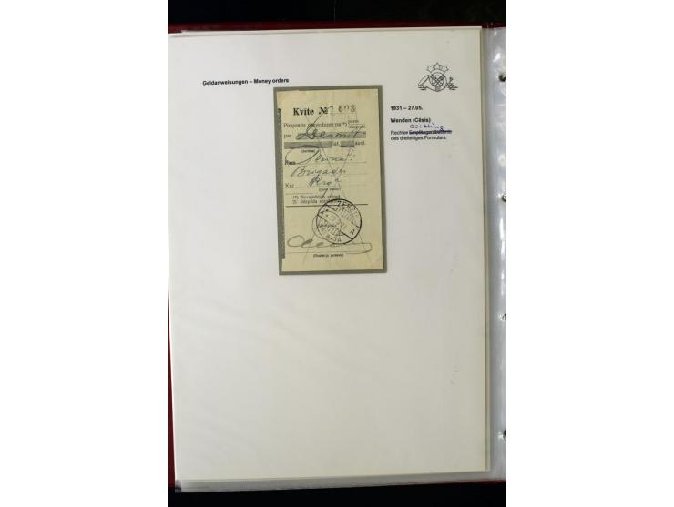 GELDANWEISUNGEN: 1920/38, interessante Sammlung von über 60 Stück, dabei Vorläufer (weiterverwendete russische Geldanweisunge