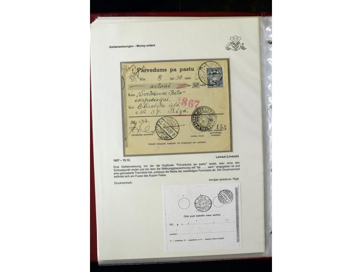 GELDANWEISUNGEN: 1920/38, interessante Sammlung von über 60 Stück, dabei Vorläufer (weiterverwendete russische Geldanweisunge